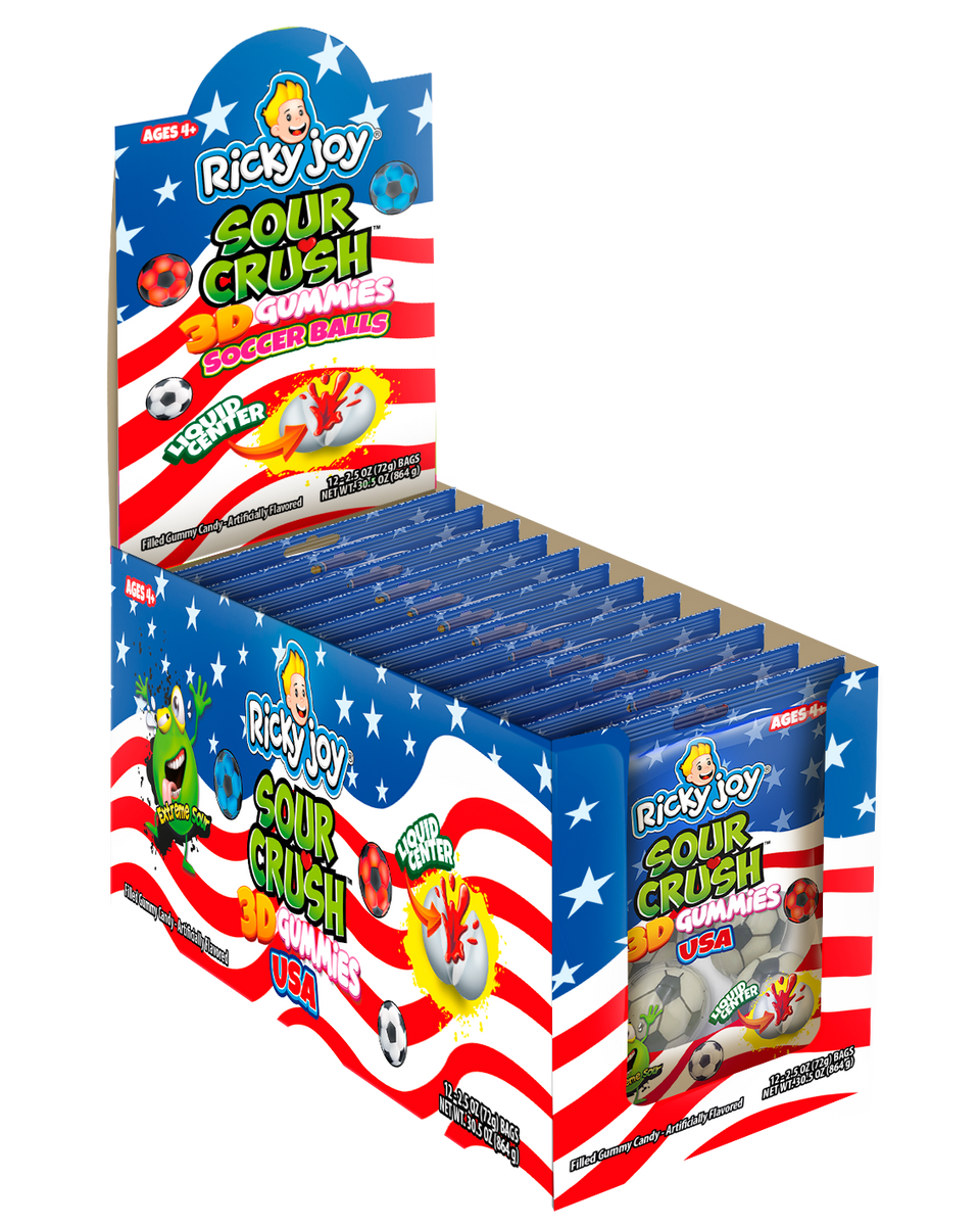 Ricky Joy® 3D™ Gummies - Soccer Balls - 2.54 OZ (Pack of 12