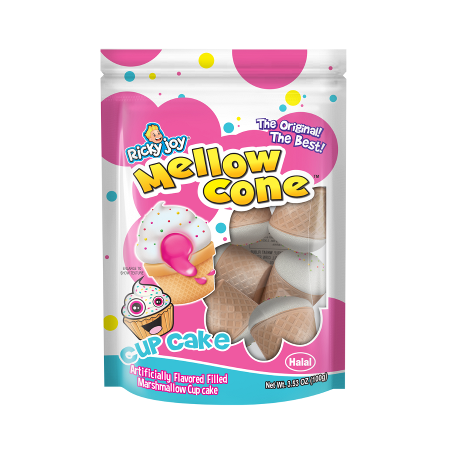 Ricky Joy® Mellow Cone™ - Cupcake Strawberry - 3.53 OZ (Pack of 3