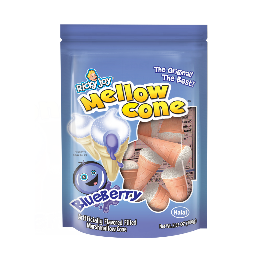 めがねブルー！！！Melloyoy メロジョイ　21個セット　スクイーズ Ricky Joy® Mellow Cone™ - Blueberry Jelly Filled - 3.53 OZ (Pack