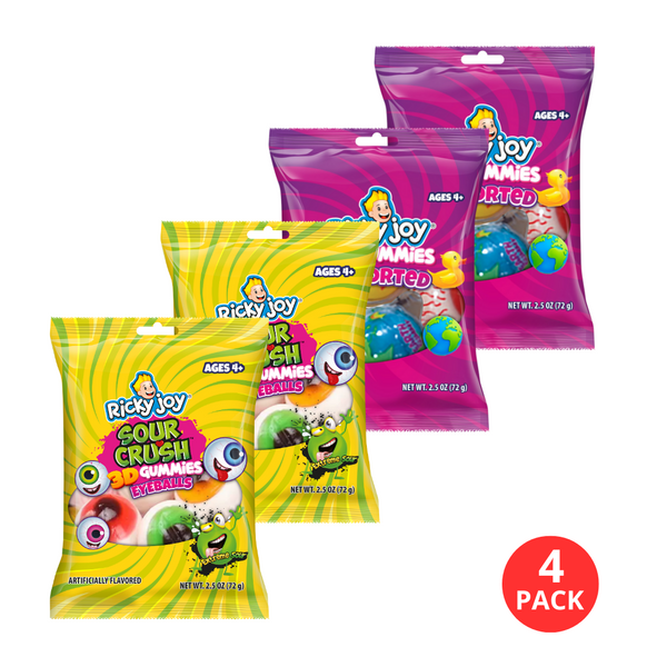 ✨ジュエリーショップRAmuu✨ Ricky Joy® 3D™ Gummies - Eyeballs & Assorted - 2.5 OZ (Pack of 4
