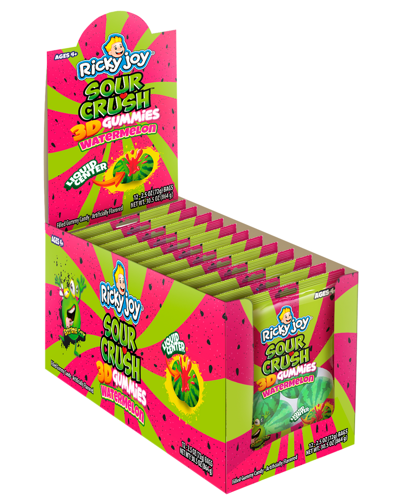Ricky Joy® 3D Gummies - Sour Crush - 2.54 OZ (Pack of 12) – Ricky