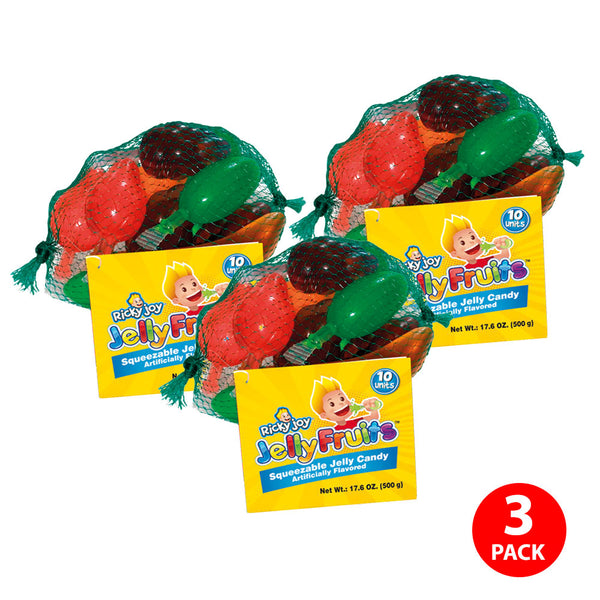 Ricky Joy® Jelly Fruits™ - Squeezable Mesh Bag - (Pack of 3