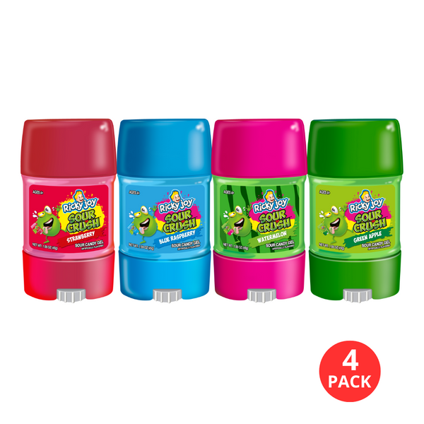 Ricky Joy® Sour Crush™ - Gel Candy Assorted - 1.34 OZ (Pack of 4